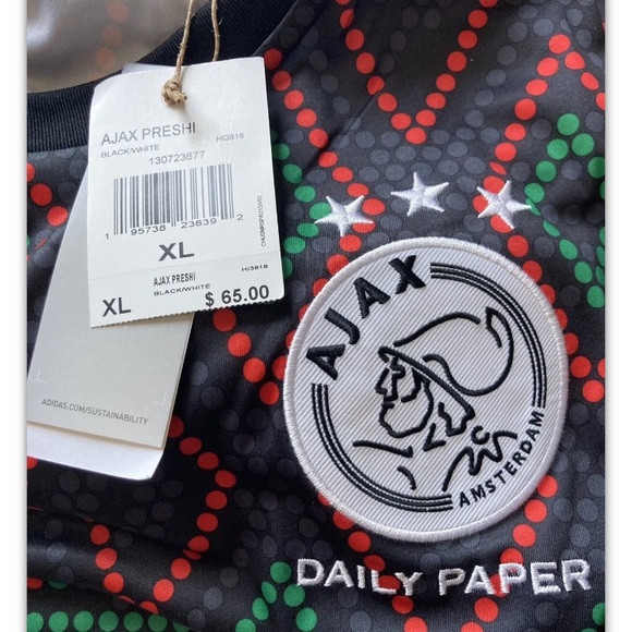 Adidas Ajax Amsterdam x Daily Paper Pre-Match Jersey HI3818 Men Size Medium NEW - Picture 3 of 5